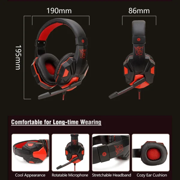 3.5MM Wired Gaming Headphones  With Mic120° Adjustable - Image 4